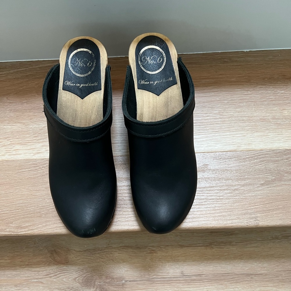 No. 6 Black Clog, gently worn, size 38